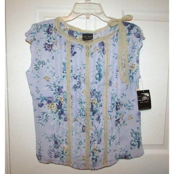 LIZ CLAIBORNE AXCESS Floral Lace Sleeveless Top Blouse - M - Picture 1 of 4